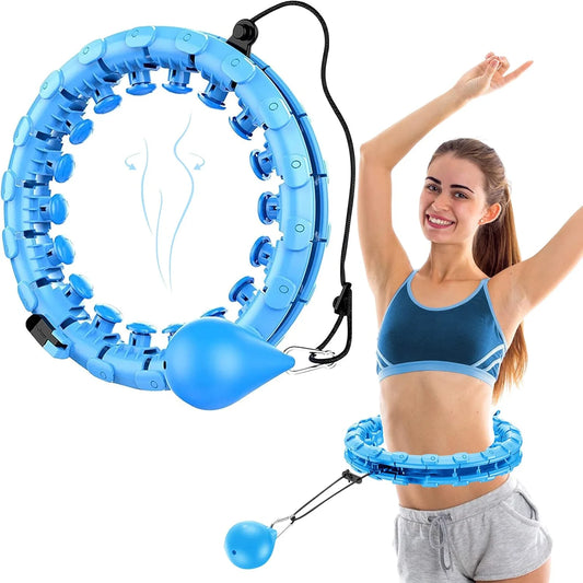 AZ  Smart  Weighted  for Adults Weight Loss, Fitness Hoop 2 in 1 Abdomen Massage ° -Spinning -AdjustableSize/Non-Fall (24 Detac