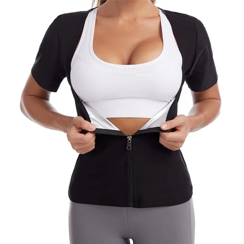 Women Sauna Suit Sweat Shirt Slimming Hot Thermo Shapewear Fitness Corset Top Waist Trainer Body Shaper Sport Fat Burner